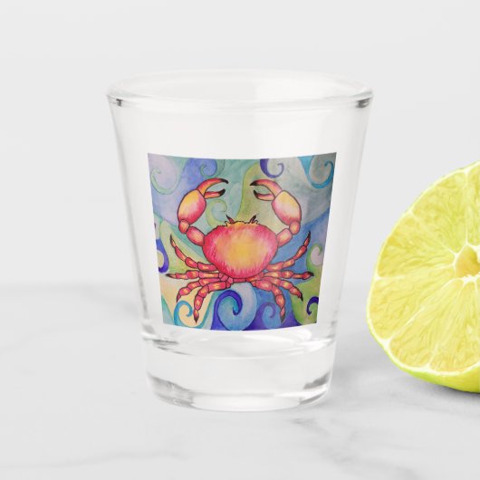 Happy Crab Shotglass Shot Glas (Voorkant)