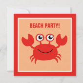 Happy Crab-uitnodigingen voor aangepaste partijen Kaart (Voorkant)