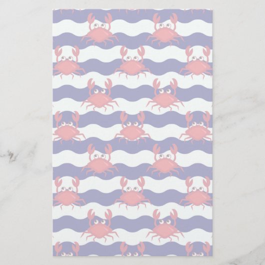 Happy Crabs Pattern Briefpapier (Voorkant)