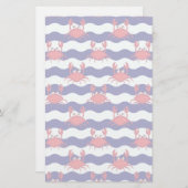 Happy Crabs Pattern Briefpapier (Voorkant / Achterkant)