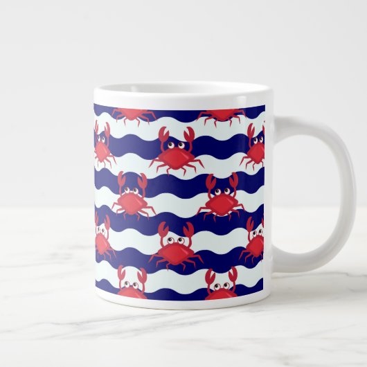 Happy Crabs Pattern Grote Koffiekop (Rechts)