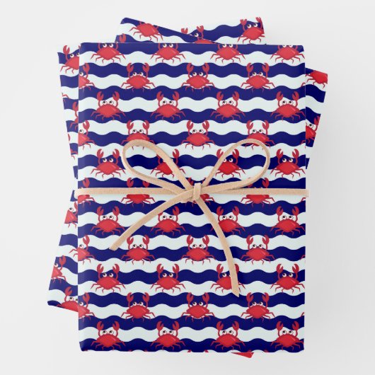 Happy Crabs Pattern Inpakpapier Vel (In situ)