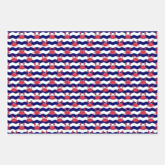 Happy Crabs Pattern Inpakpapier Vel (Voorkant)