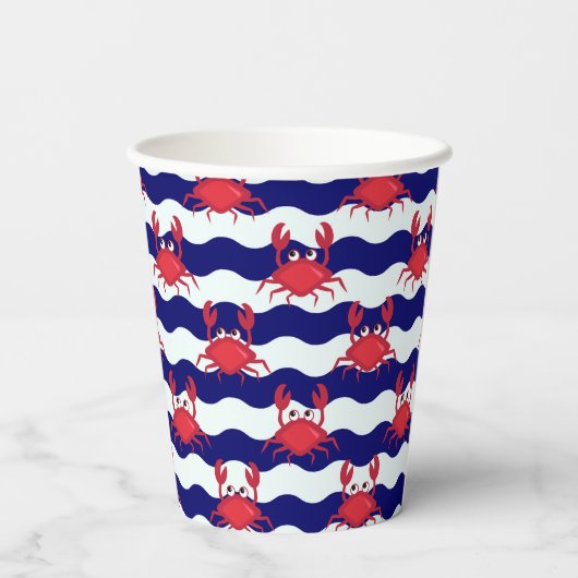 Happy Crabs Pattern Papieren Bekers (Achterkant)