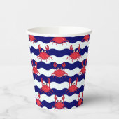 Happy Crabs Pattern Papieren Bekers (Links)