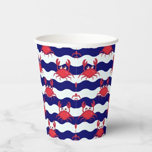 Happy Crabs Pattern Papieren Bekers (Rechts)