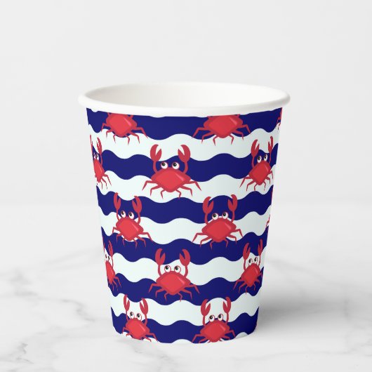 Happy Crabs Pattern Papieren Bekers (Voorkant)