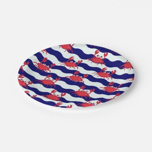 Happy Crabs Pattern Papieren Bordje (Gekanteld)