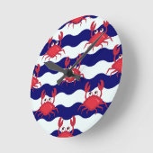 Happy Crabs Pattern Ronde Klok (Hoek)