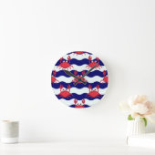 Happy Crabs Pattern Ronde Klok (Huis)