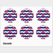 Happy Crabs Pattern Ronde Sticker (Vel)