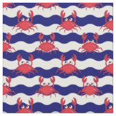 Happy Crabs Pattern Stof (Close Up)