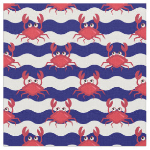 Happy Crabs Pattern Stof