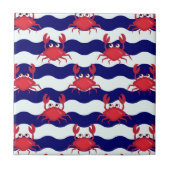 Happy Crabs Pattern Tegeltje (Voorkant)
