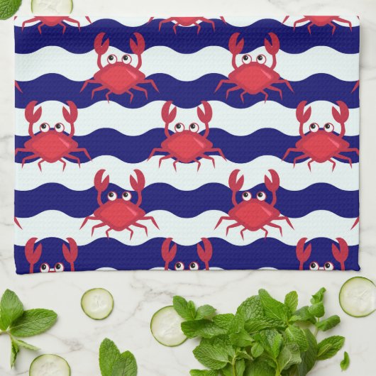 Happy Crabs Pattern Theedoek (Gevouwen)