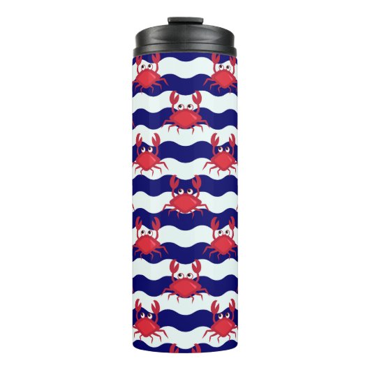 Happy Crabs Pattern Thermosbeker (Voorkant)
