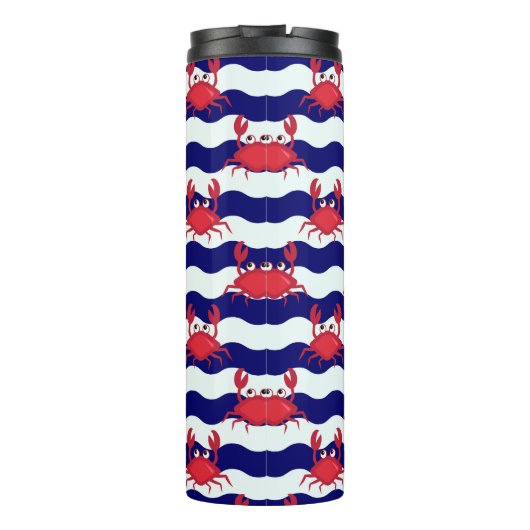 Happy Crabs Pattern Thermosbeker (Achterkant)