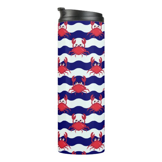 Happy Crabs Pattern Thermosbeker (Geroteerd rechts)