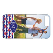 Happy Crabs Pattern| Uw foto en monogram Case-Mate iPhone Case (Achterkant (Horizontaal))