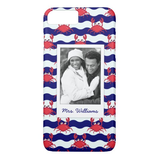 Happy Crabs Pattern | Uw foto en naam Case-Mate iPhone Case (Achterkant)