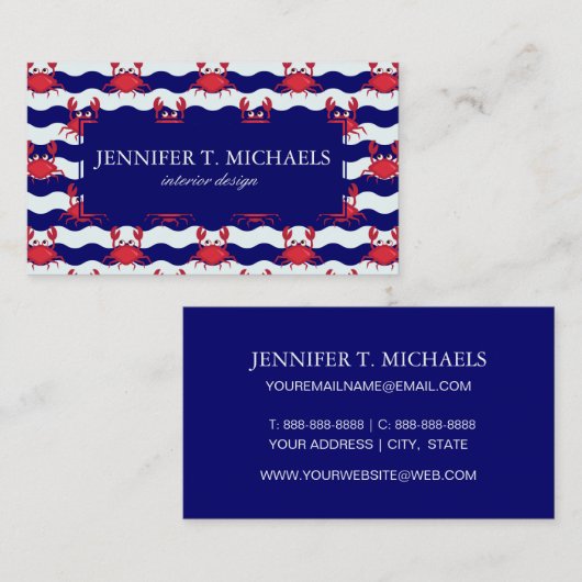 Happy Crabs Pattern Visitekaartje (Voorkant / Achterkant)