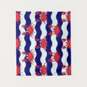 Happy Crabs Pattern Wandkleed (Voorkant)