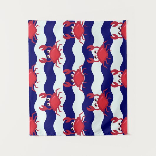 Happy Crabs Pattern Wandkleed (Voorkant)
