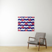 Happy Crabs Pattern Wandkleed (In Situ (horizontaal))