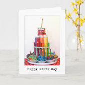 Happy Craft Day "Craft Cake" Fotografie Kaart (Gele Bloem)