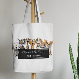 Happy Crazy Cats Honden Huisdier Sitter Business Tote Bag