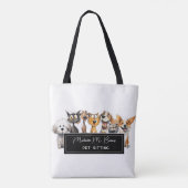 Happy Crazy Cats Honden Huisdier Sitter Business Tote Bag (Achterkant)