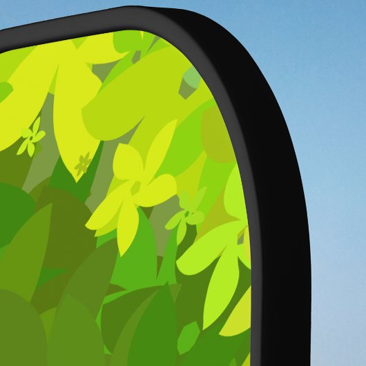 Happy Crazy Retro Regenboogbloemen met Initiaal Pickleball Paddle