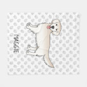 Happy Cream Golden Retriever met poten en naam Fleece Deken (Voorkant (Horizontaal))