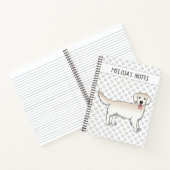 Happy Cream Golden Retriever met poten en tekst Notitieboek (Binnen)
