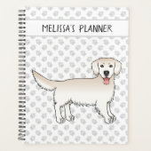 Happy Cream Golden Retriever met poten en tekst Planner (Voorkant)