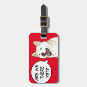 Happy Creamy Shiba Inu Dog Label Bagagelabel (Voorkant verticaal)