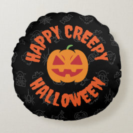 Happy creepy Halloween - Circulair Rond Kussen