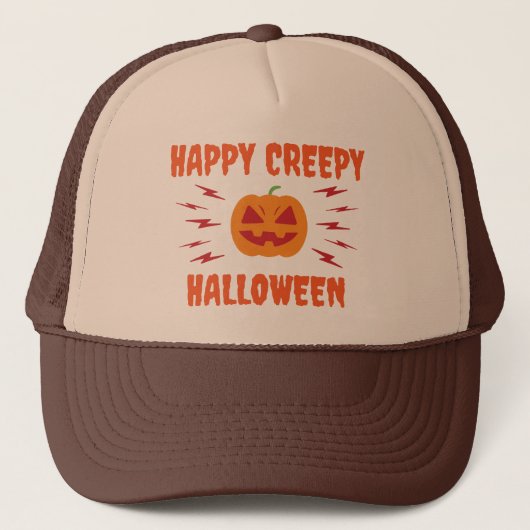 Happy creepy Halloween - Horizontaal Trucker Pet (Voorkant)