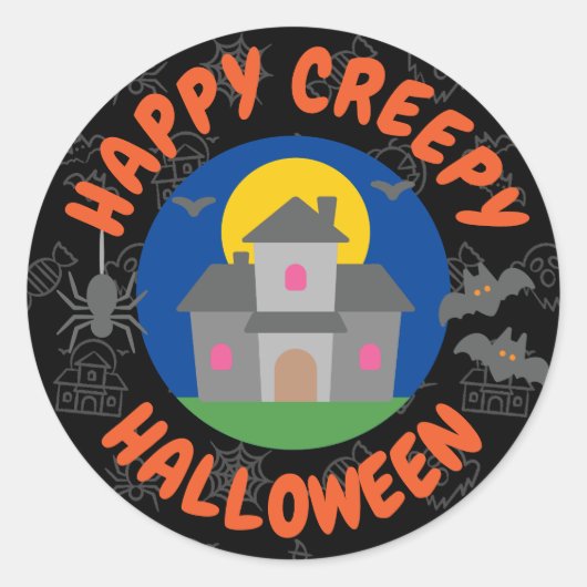 Happy creepy Halloween - Kinder Ronde Sticker (Voorkant)