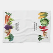 Happy Crochet Groente Paddenstoel Collage Monogram Theedoek (Horizontaal)