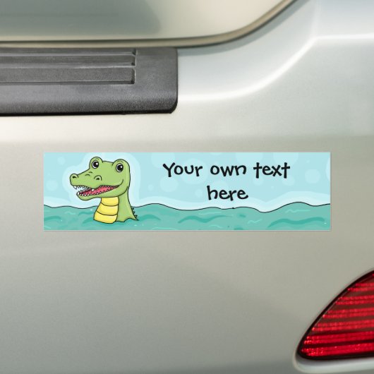 Happy Crocodile aanpasbaar Bumpersticker (Op auto)