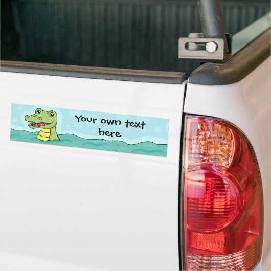 Happy Crocodile aanpasbaar Bumpersticker (Op Truck)