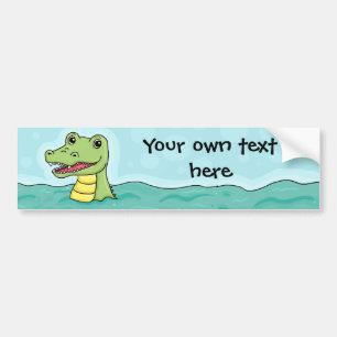 Happy Crocodile aanpasbaar Bumpersticker