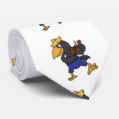 Happy Crow die viool speelt | achtergrondkleur kie Stropdas (Opgerold)