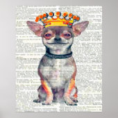 HAPPY CROWNED CHIHUAHUA- ART PRINT (Voorkant)