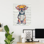 HAPPY CROWNED CHIHUAHUA- ART PRINT (Thuiskantoor)