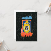 Happy Cry Wenskaart - Abstracte kunst Kaart (Voorkant / Achterkant in situ)