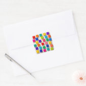 happy cube vierkante sticker (Envelop)