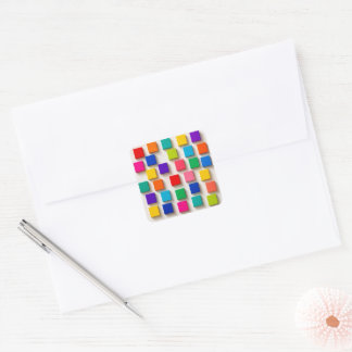 happy cube vierkante sticker