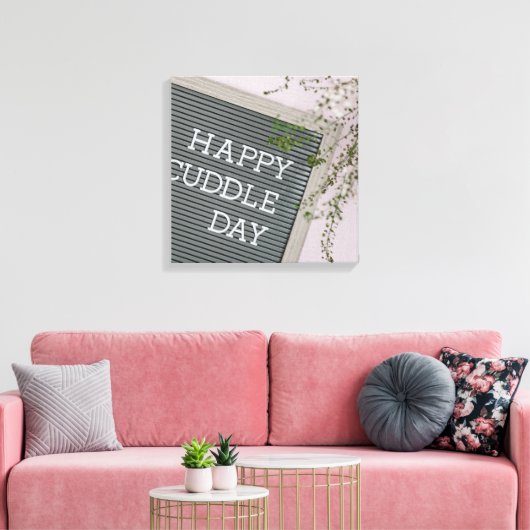 Happy Cuddle Day (Warm Hugs en Loving Snuggles) Canvas Afdruk (Insitu (Woonkamer))
